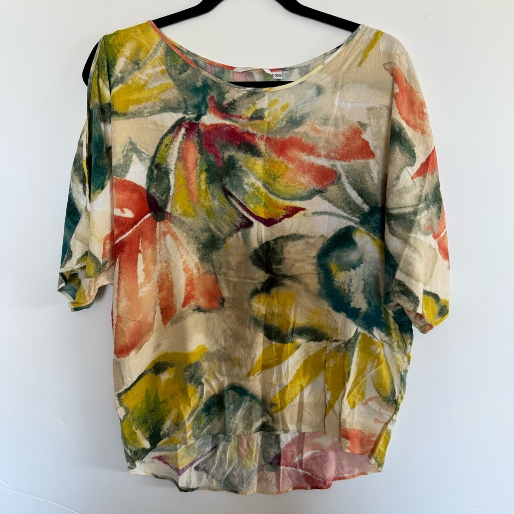 JAMS WORLD Kamani Print Cold Shoulder Top SZ XS